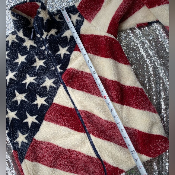 Rare black mountain American flag Sherpa jacket - Picture 11 of 13
